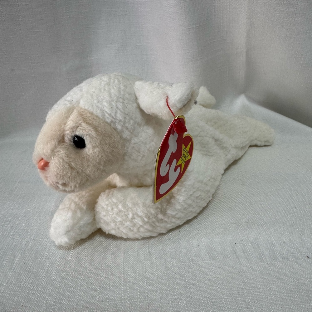 Ty White Plush Seal Toy for Small Pets